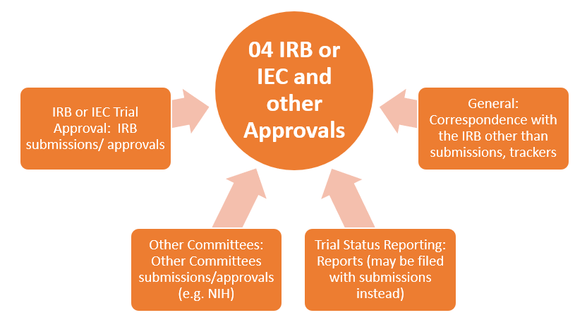 image with shapes representing components of eTMF zone 04 IRB or IEC and other Approvals