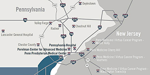 University of Pennsylvania Health System map
